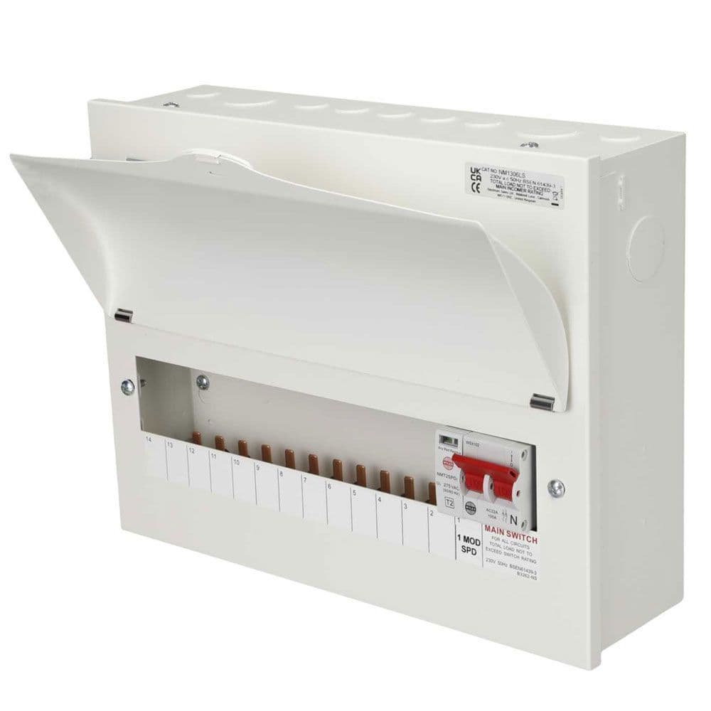 Wylex NM1306LS 13 Way 100A Main Switch Consumer Unit with Type 2 SPD ...