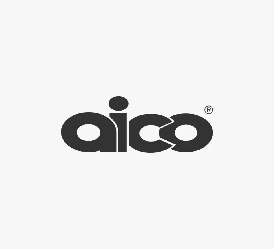 Aico logo in bold black font on a plain white background, electrical safety branding.