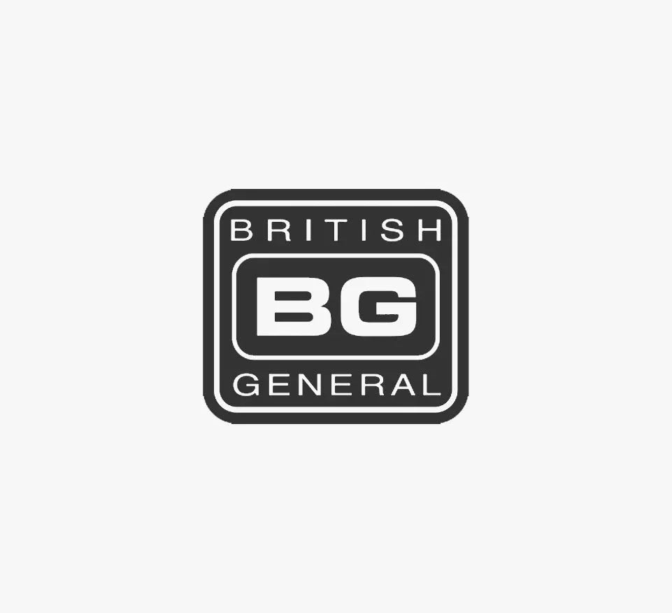 British General BG Electrical logo in black and white on a plain background