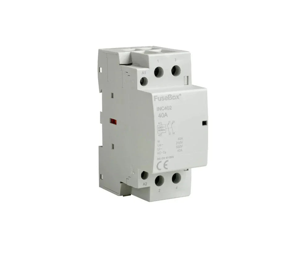 Single pole modular contactor, 40A FuseBox device for consumer unit circuit protection