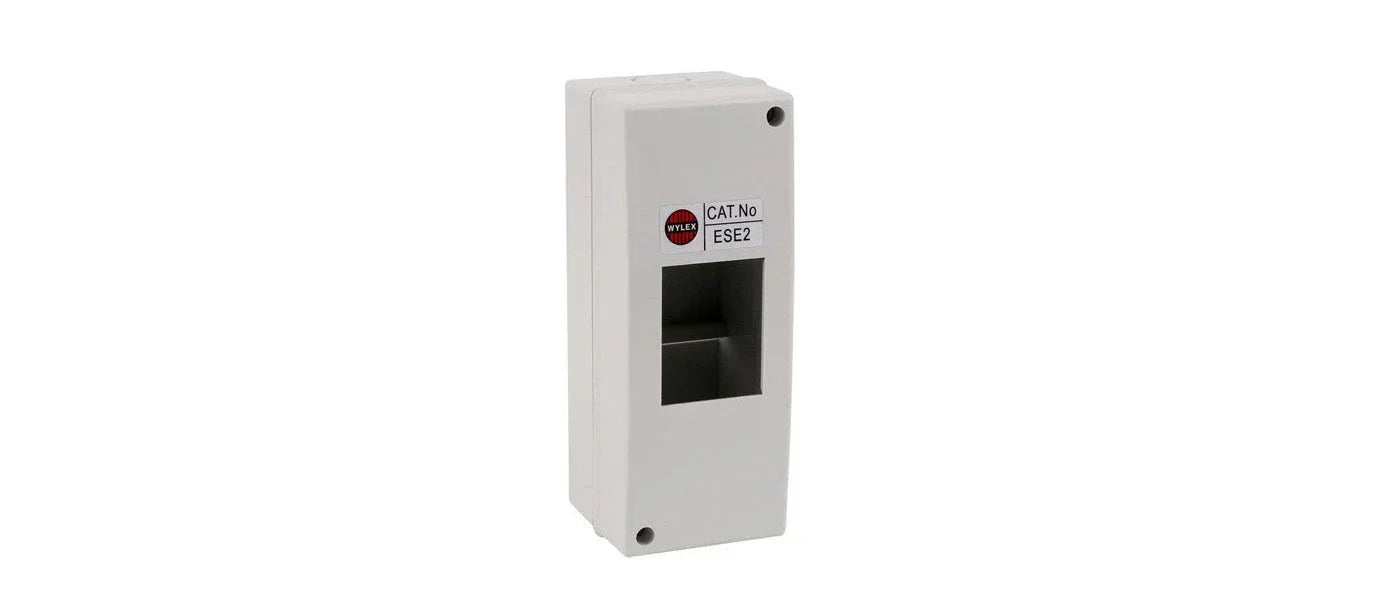 Wylex ESE2 single module consumer unit with white plastic enclosure