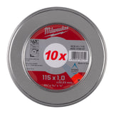 Milwaukee PRO+ Thin Metal Cutting Discs 115 x 1mm 10 Pack