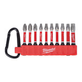 Milwaukee SHOCKWAVE 50mm Screwdriver Bit Carabiner Set 10 Piece