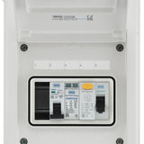 White electrical panel with control panel on a white background