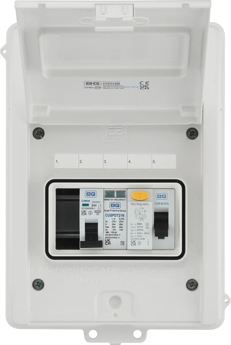 White electrical panel with control panel on a white background