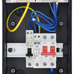 Electrical panel with wiring and BG brand circuit breakers