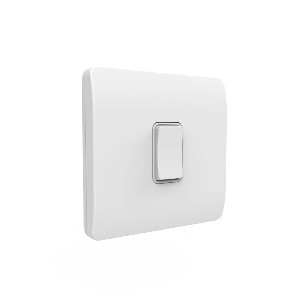White light switch on a white background