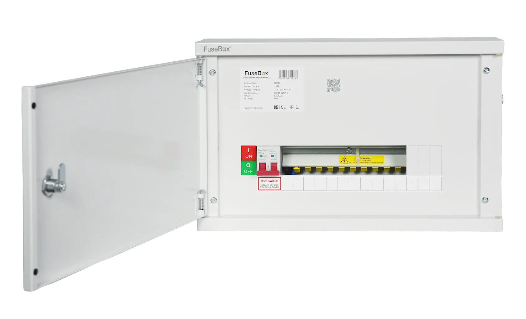 FuseBox HSP14 14 Way 100A Main Switch Horizontal Consumer Unit - HSP14