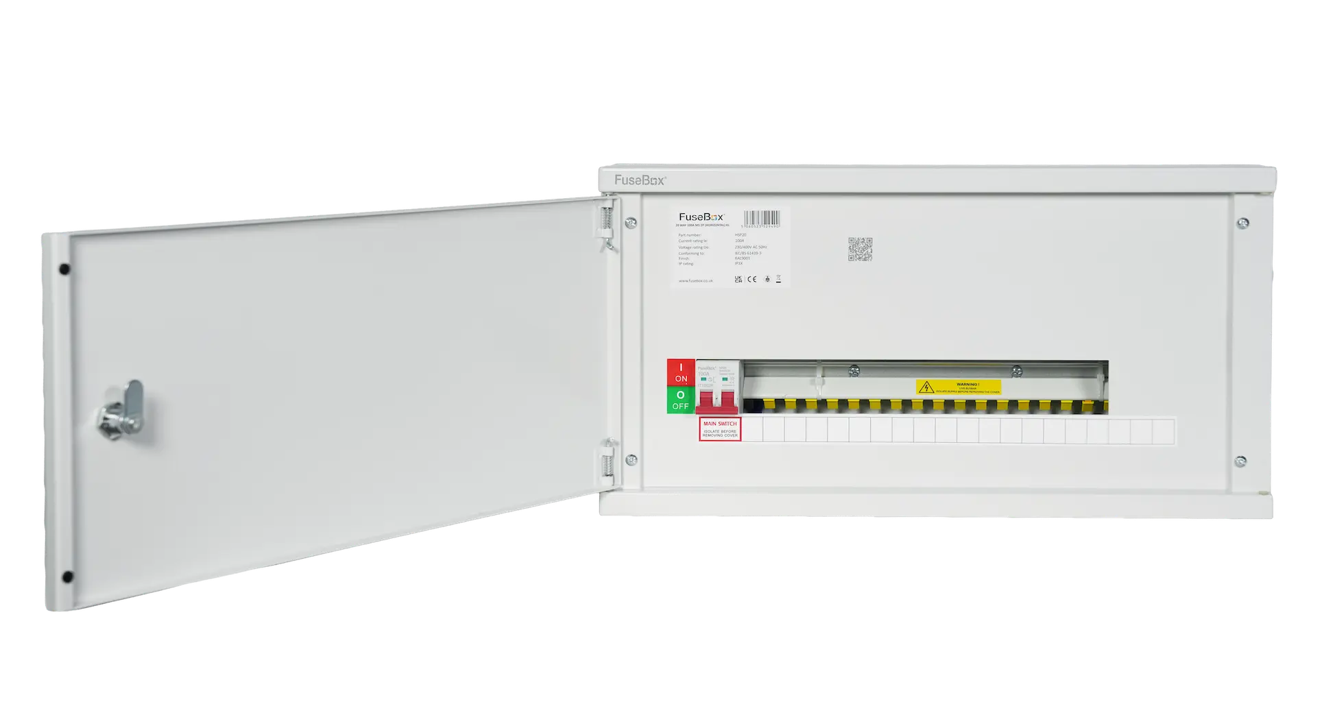 FuseBox HSP20 20 Way 100A Main Switch Horizontal Consumer Unit - HSP20