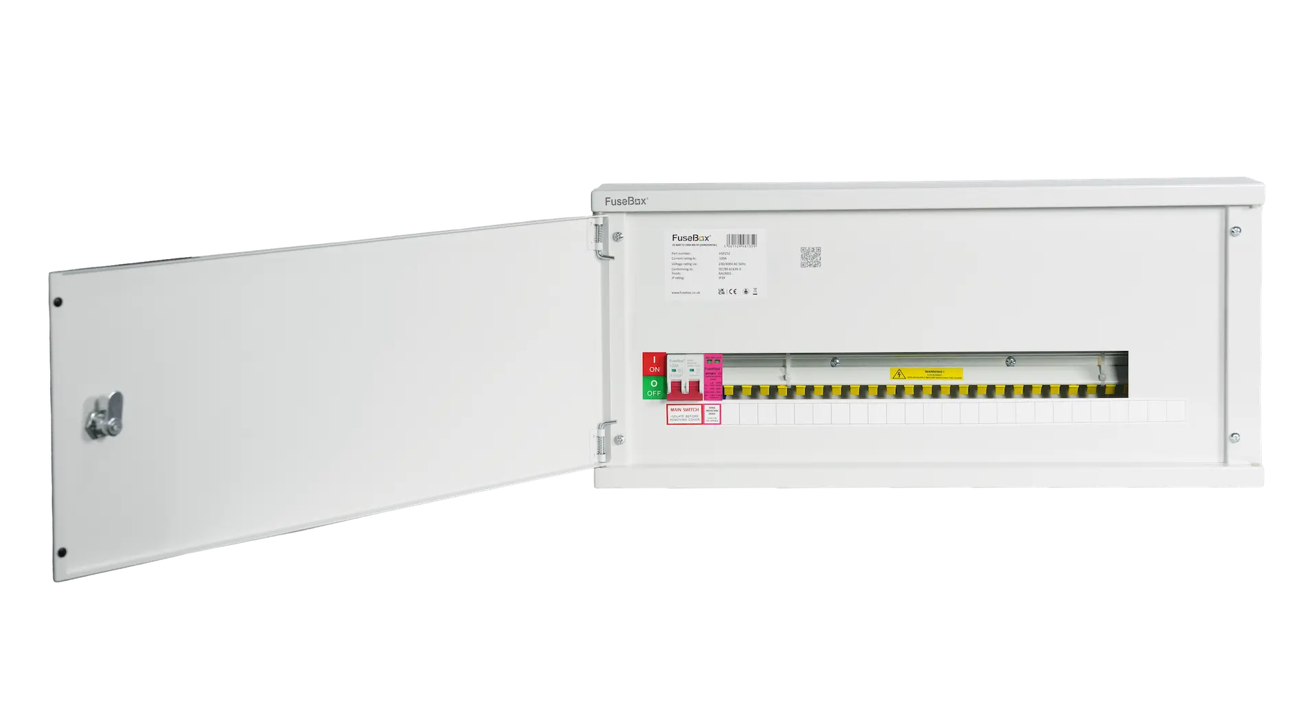FuseBox HSP25Z 25 Way 100A Main Switch Horizontal Consumer Unit with Type 2 SPD - HSP25Z