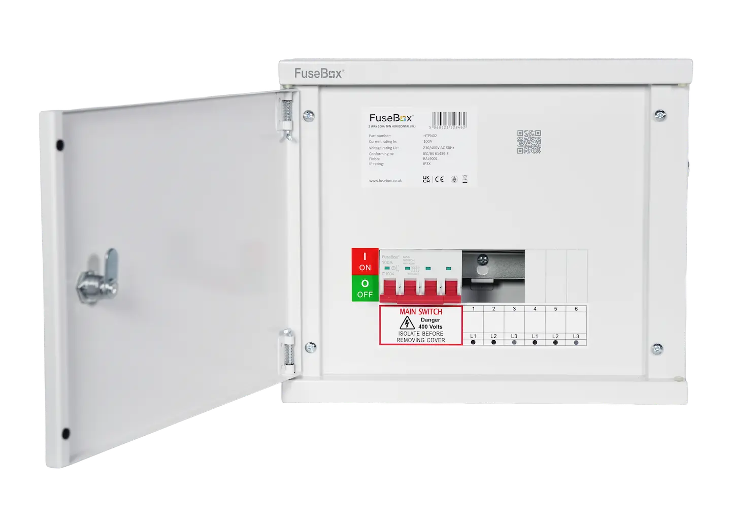 FuseBox HTPN02 2 Way 100A TP&N Horizontal Distribution Board - HTPN02