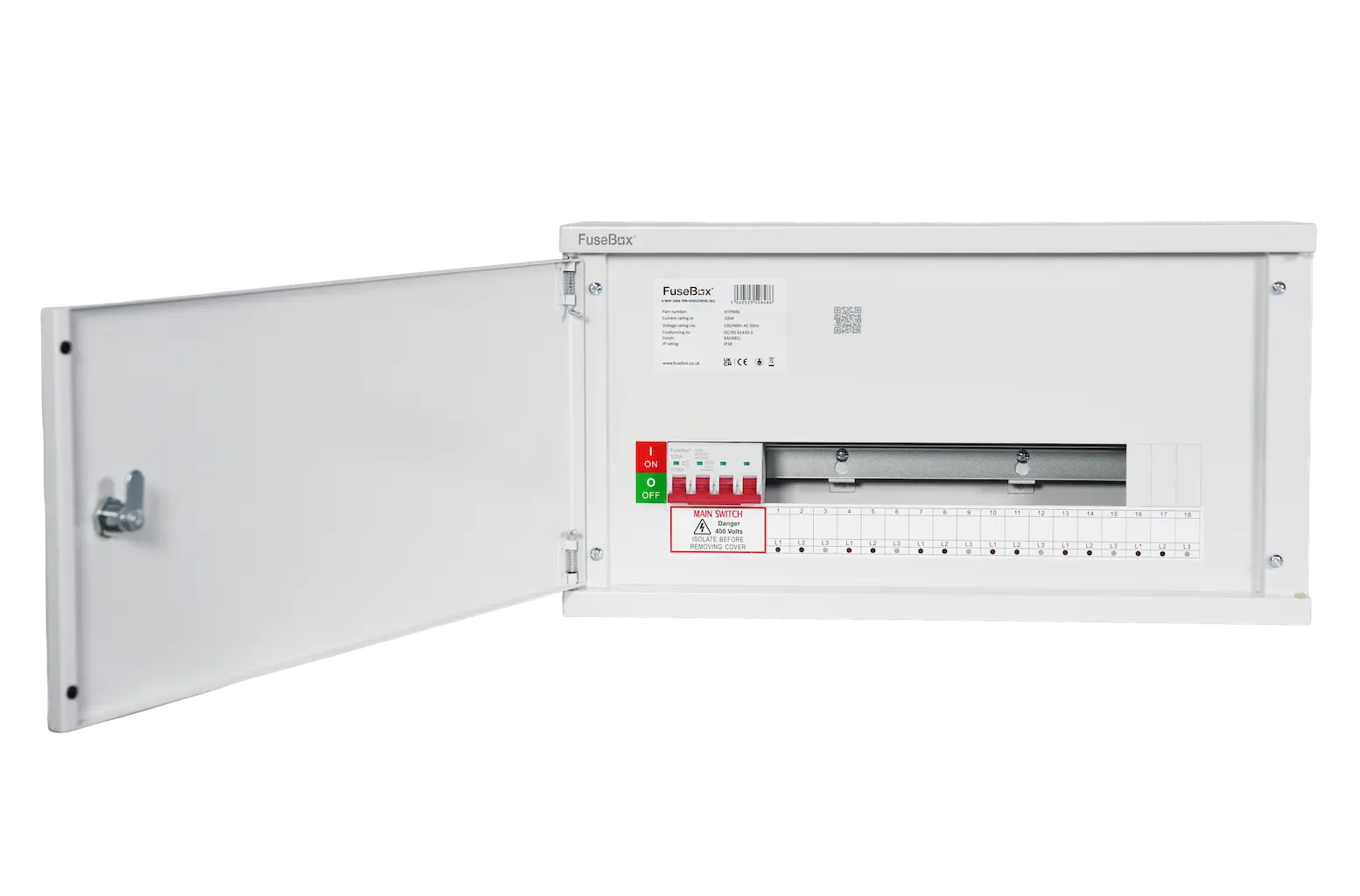 FuseBox HTPN06 6 Way 100A TP&N Horizontal Distribution Board - HTPN06