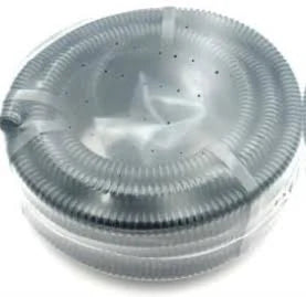 Clear plastic hose on a white background