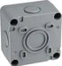 Gray rectangular box with a textured surface