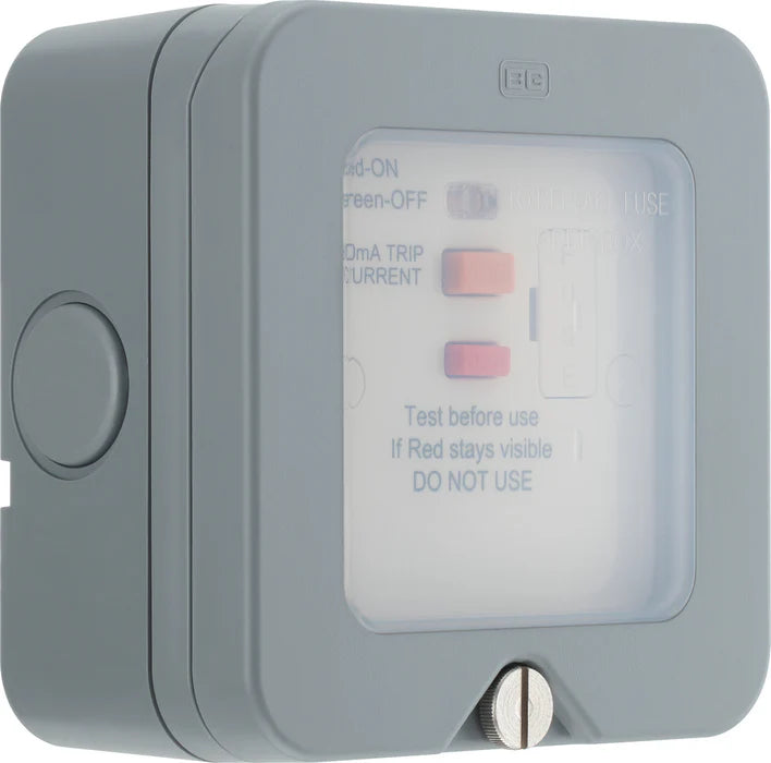 Electrical fuse box with indicator lights on a white background