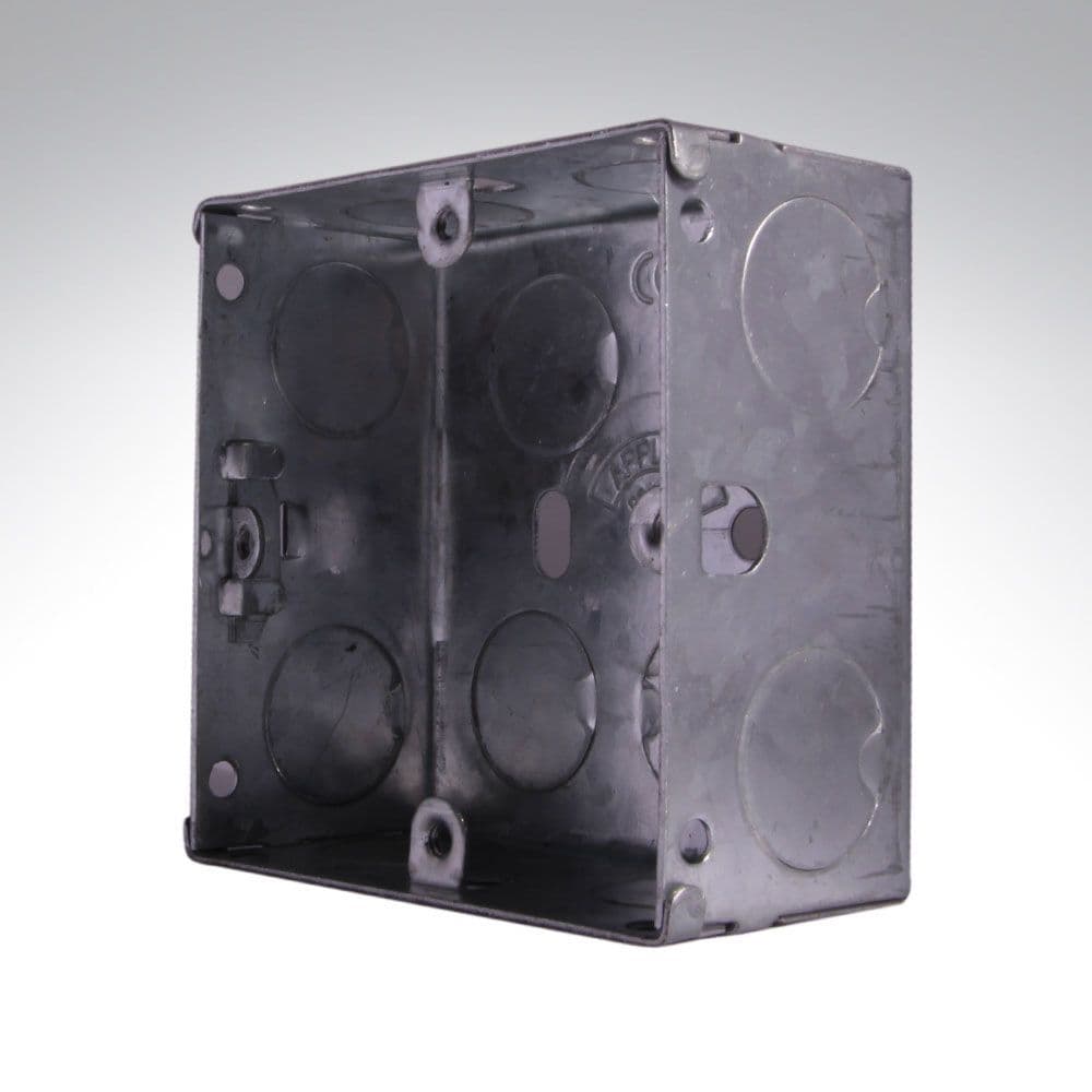 Steel Sockets Box Appleby SB615 Flush 1 Gang Steel Socket Box 35mm | Consumer Unit World