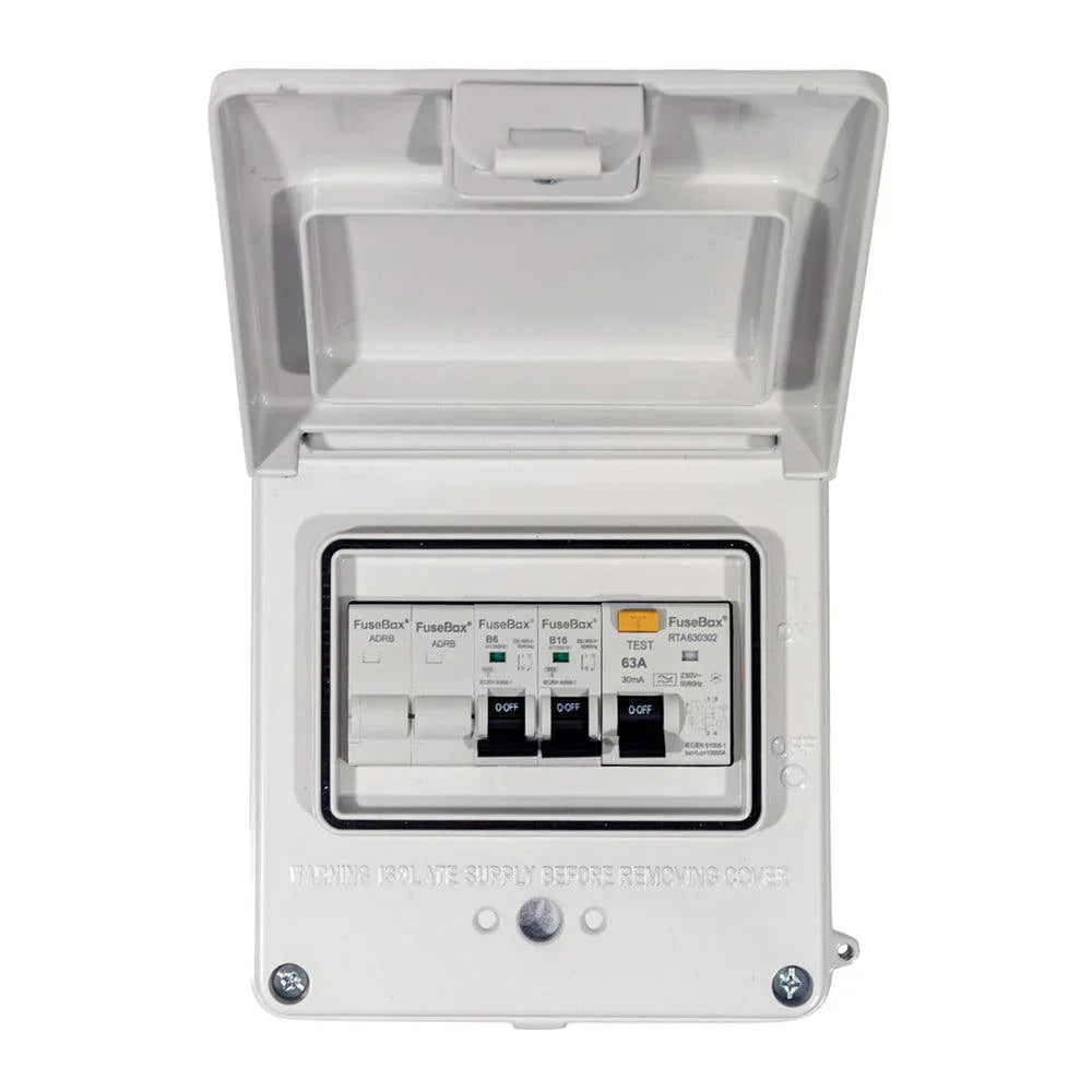 FuseBox A65GRAWH White IP65 Garage Consumer Unit | Consumer Unit World