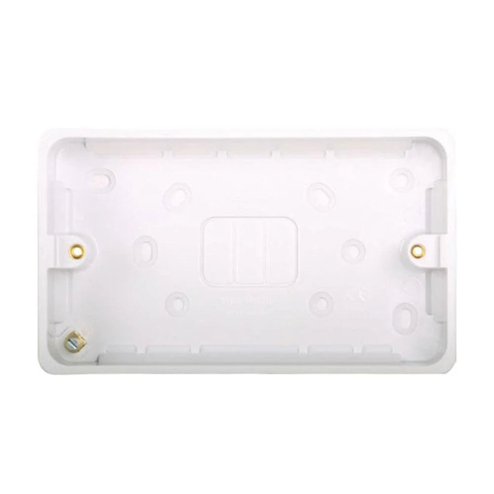 White plastic license plate holder on a white background