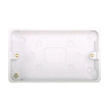 White plastic license plate holder on a white background