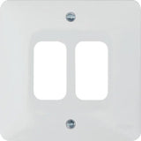 Hager Sollysta WMGP2 2 Gang White Moulded Grid Plate