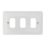 Hager Sollysta WMGP3 3 Gang White Moulded Grid Plate