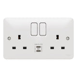 Hager Sollysta WMSS82-USBCC Double Socket with 2 x USB C Ports