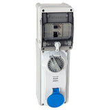 Lewden 16A 2P+E 230V Interlocked Switched RCD Socket IP44