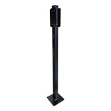 A black mounting post with a square base and a flat top, designed to hold a television or other electronic device.