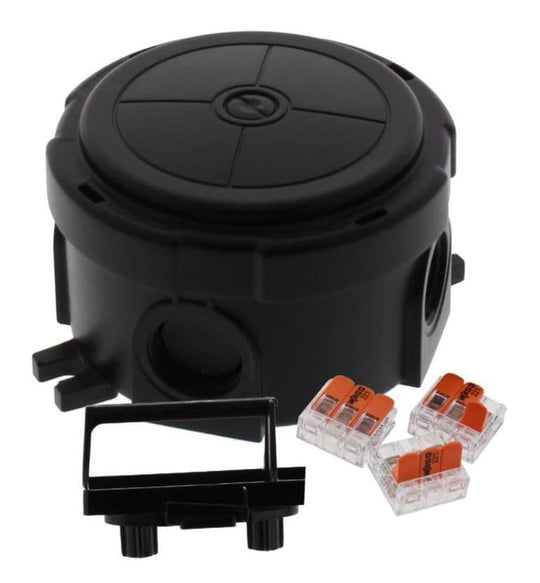 Wago Box Rounded Wiska Round Combi Box Black with Wago 221 Connectors – Consumer Unit World